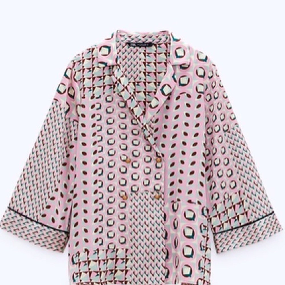 Zara women’s geometric print blouse size medium